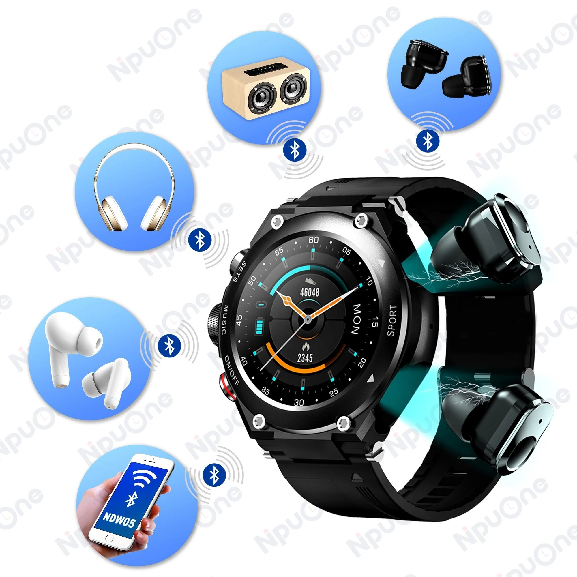 OEM ODM Manufacturer Dropshipping Smartwatch 2023 Hot Wireless TWS Earphone 2 In 1 men Smart Watch with Earbuds