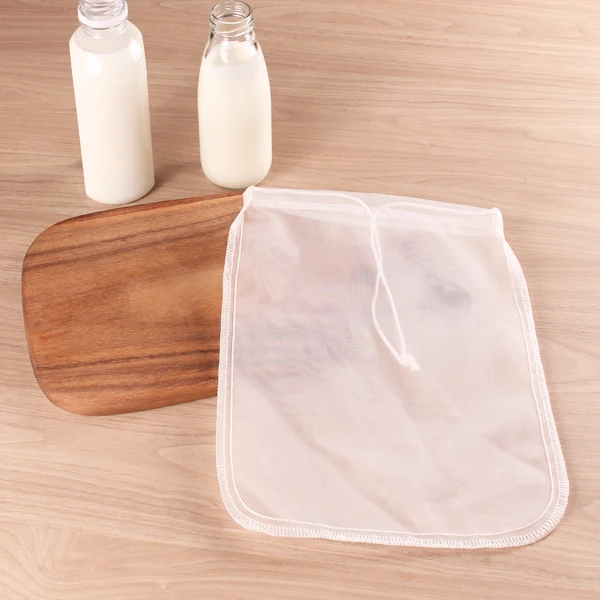 
BOSI Nylon Nut Milk Bag 200 Micron 10inch * 12inch COLD BREW COFFEE BAG Commercial Grade REUSABLE ALL PURPOSE Food Strainers 