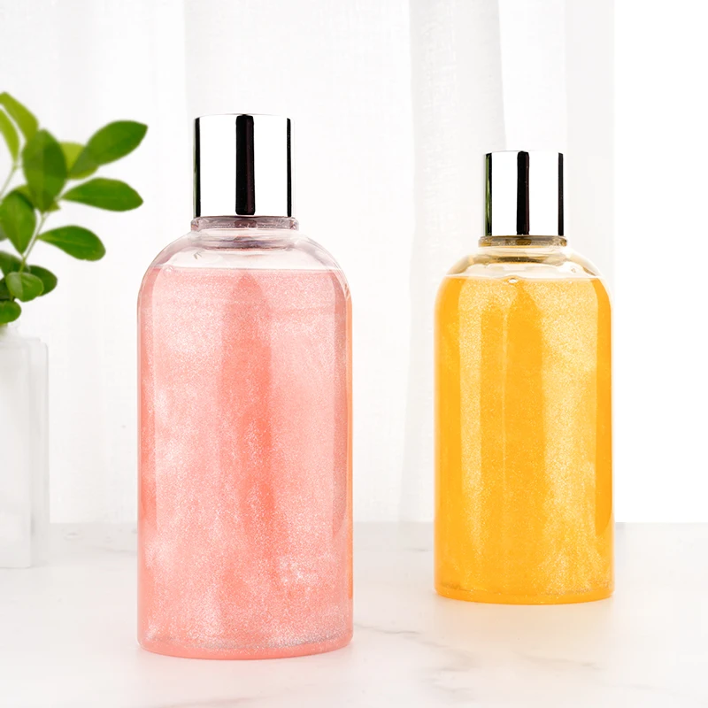 Private label organic body wash  natural body bath care soothing glitter moisture bighten perfume shower gel