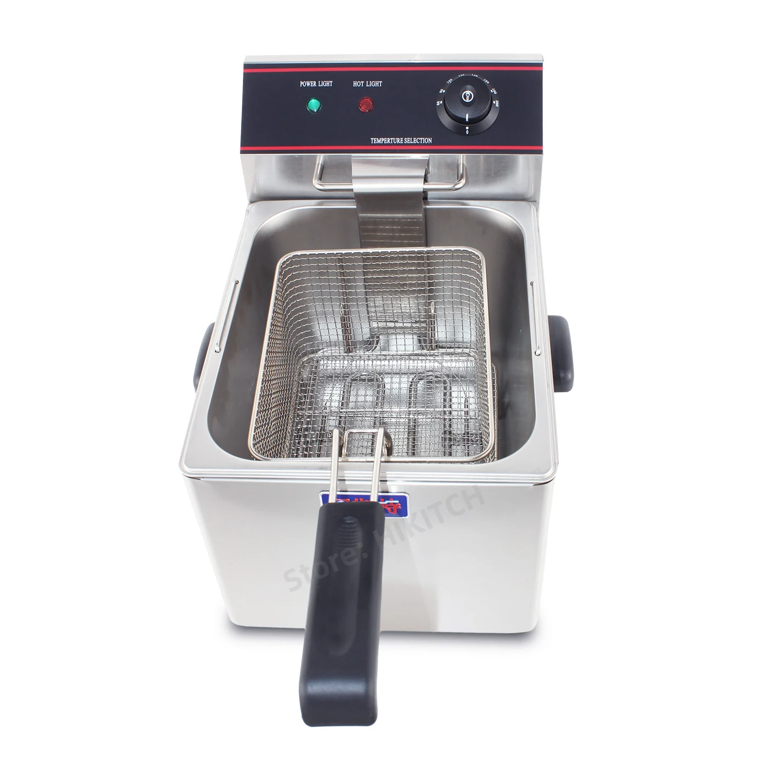 Stainless steel single tank 8L oil deep fryer EF8L with 1 basket 1/2 size pan electric fryer safe circuit breaker for hotel shop