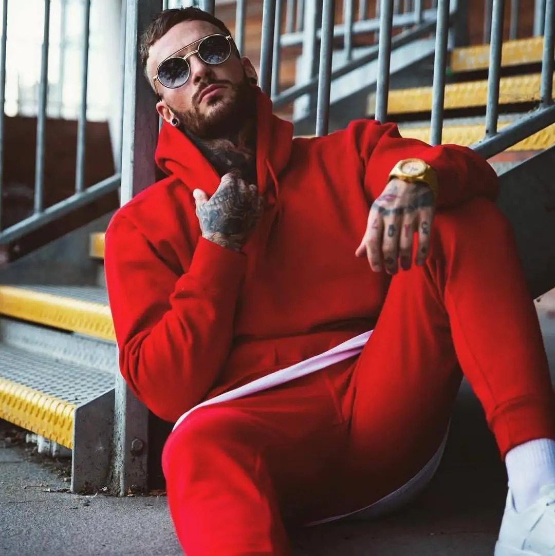 
Two Piece Set Unisex Casual Sweat Suits Hooodies For Women And Men 