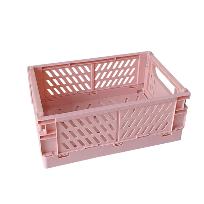 mini macaron folding foldable plastic box storage containers desktop carrying basket