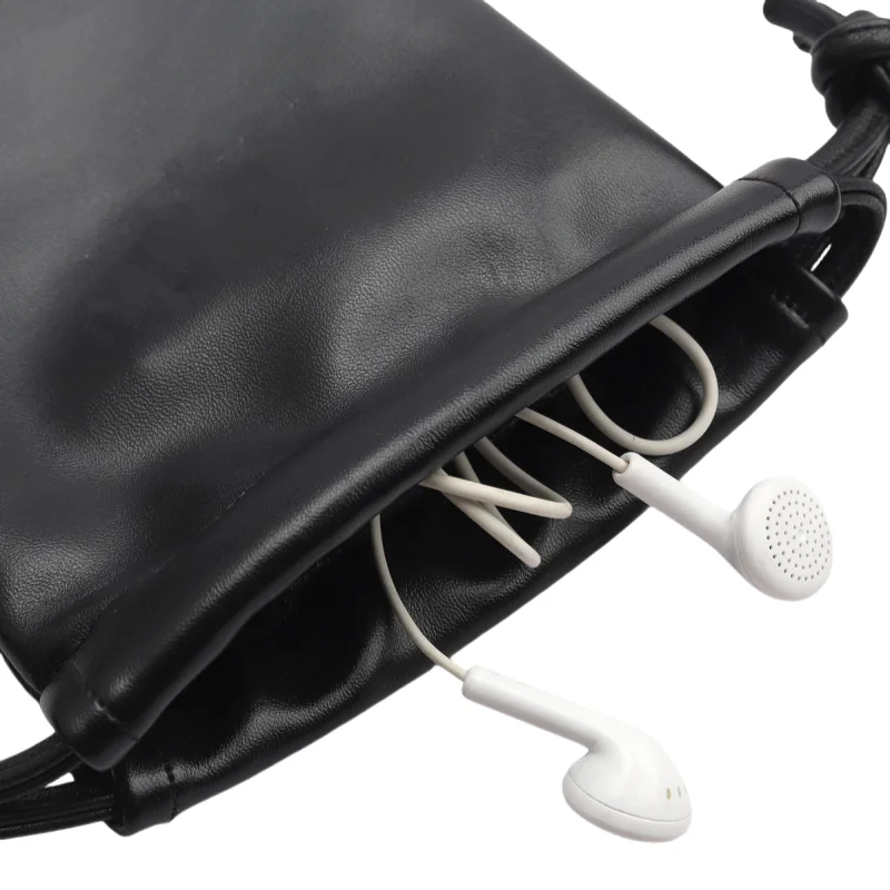 Custom Logo Waterproof Faux Pu Leather Pouch Bag Emboss Printed Jewelry Sunglasses Packing Pouch Drawstring Leather Bag