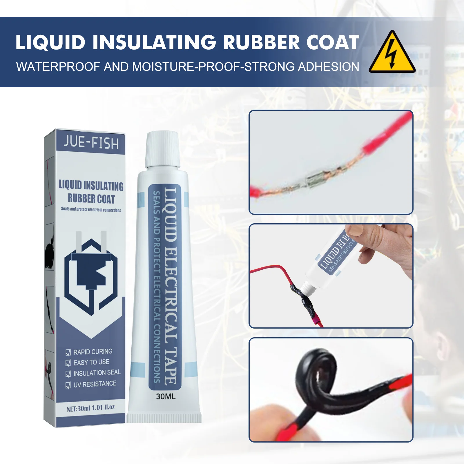 Jue-fish liquid insulation tape Lithium battery sealant Circuit board waterproof adhesive flame retardant high temperature