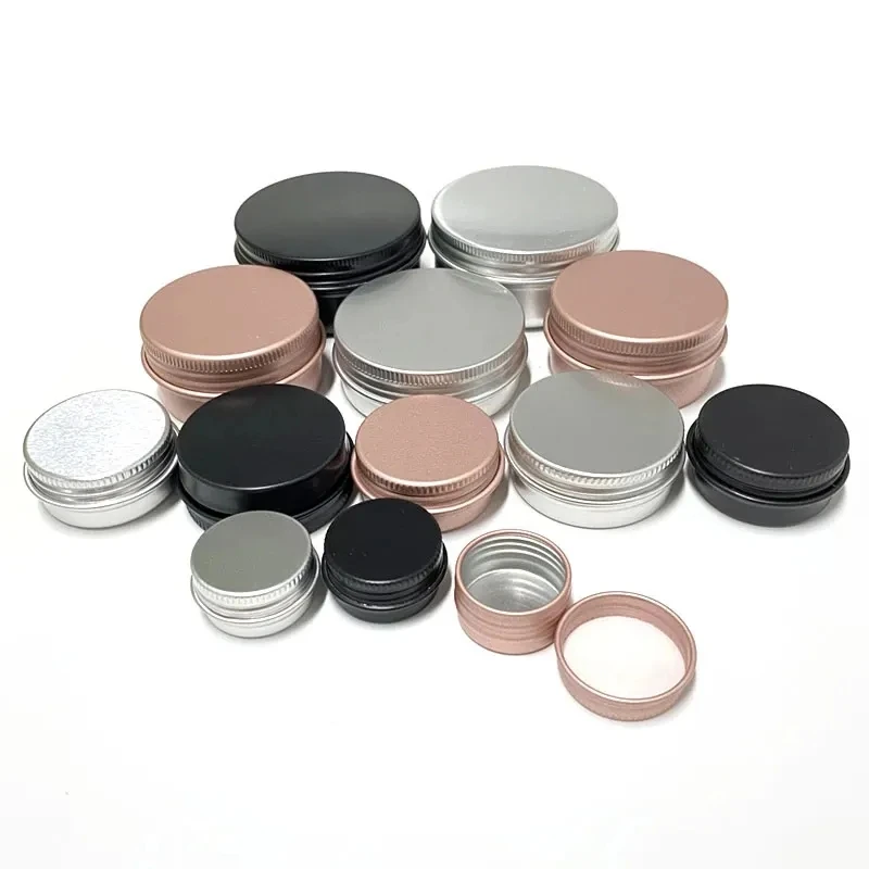 5ml 10ml 15ml 25ml 30ml 50ml 60ml 80ml 100ml 150ml 6oz aluminium jar 50g aluminum tin container 50ml flat aluminium tin
