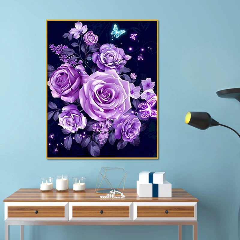 Diy 5d Мозаика из страз вышивка картины Вышивка крестиком домашний декор красивая Роза 3d Алмазная живопись
