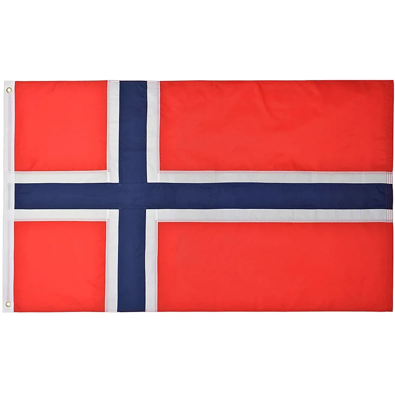 Fast Shipping Wholesale Custom Flags 100% Polyester Silk Screen Norwegian Flag 3x5ft Norway Flag With Brass Grommet