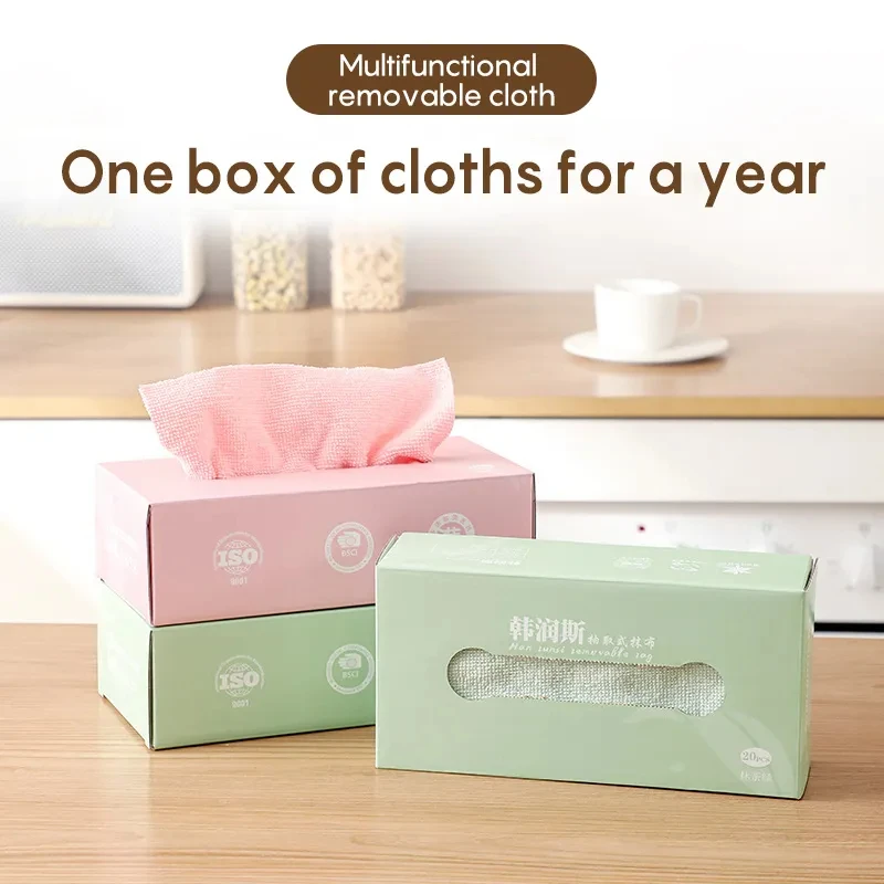 Strong Absorption Quick Dry Microfiber Cleaning Cloths Disposable Cleaning Rags Reusable Lint Free Towel with Dispenser Box