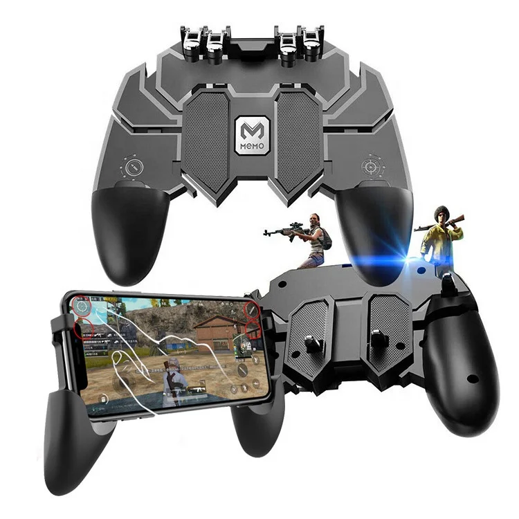 
Ak66 Six Finger All-in-one Mobile Game Controller Free Fire Key Button Joystick Gamepad L1 R1 Trigger For Pubg 