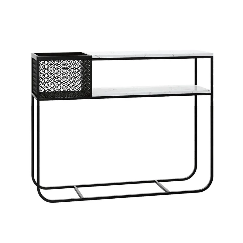 
Nordic marble light luxury style porch platform modern corridor small bar against wall long narrow storage rack 