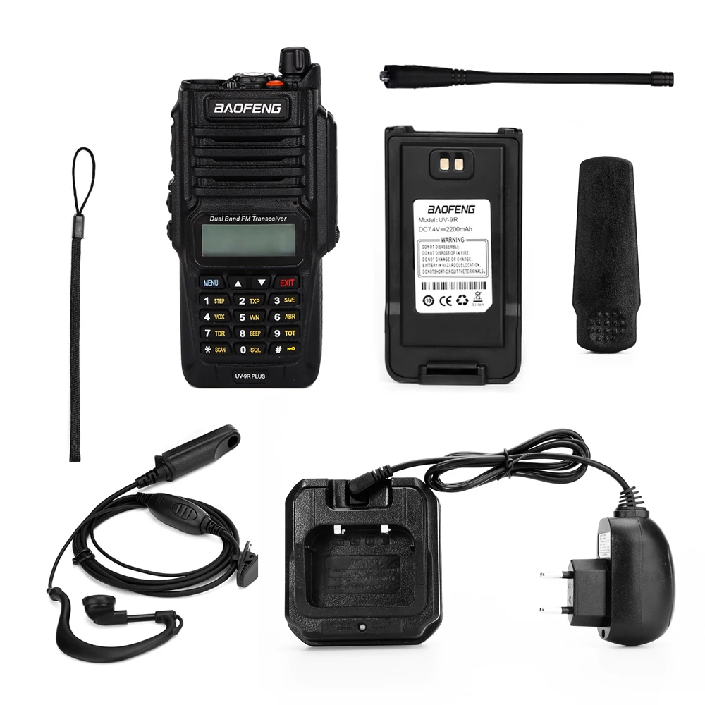  Усовершенствованная Baofeng UV9R Plus 8 Вт IP67 водонепроницаемая двухсторонняя рация Двухдиапазонная