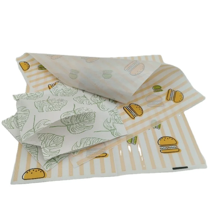 Смазочная оберточная бумага, индивидуальная печатная бумага для упаковки пищи, сэндвичей, бургеров