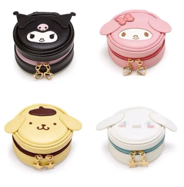 Botu Kawaii Sanrioed сумка Hello Kitten Kulomi Милая круглая коробка для хранения ювелирных изделий наушников пудинг собака кошелек монет подарок