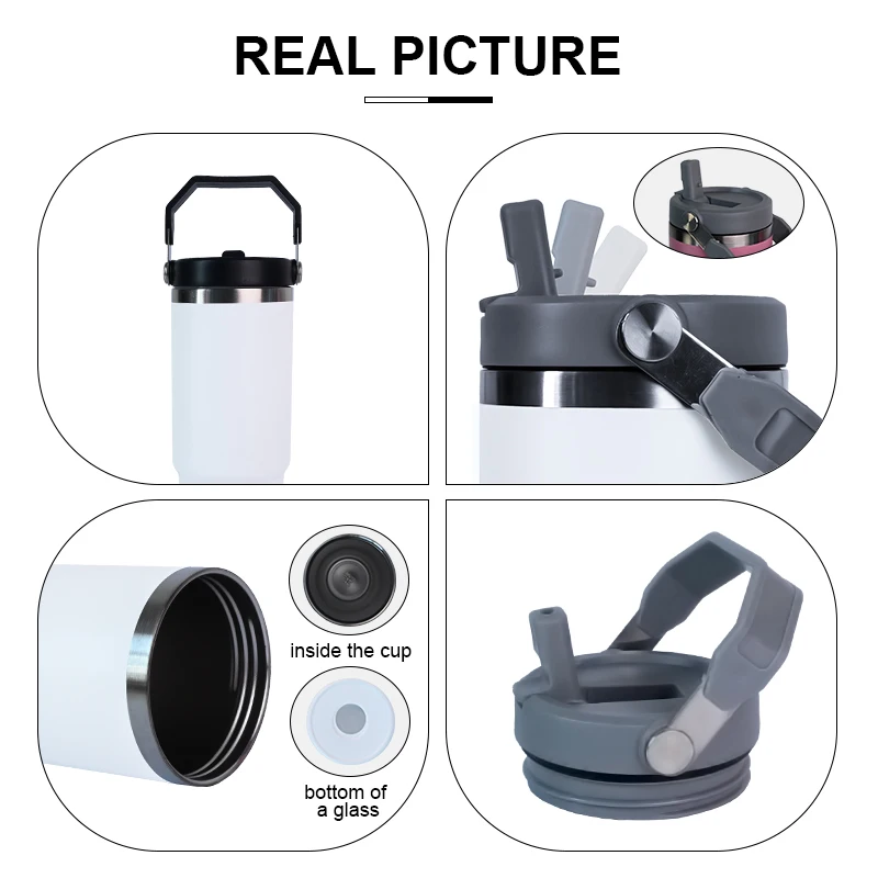 Wholesale customize 20oz 30oz regular tumbler double wall coffee cup insulated car vacuum travel mug with handle lid And straw