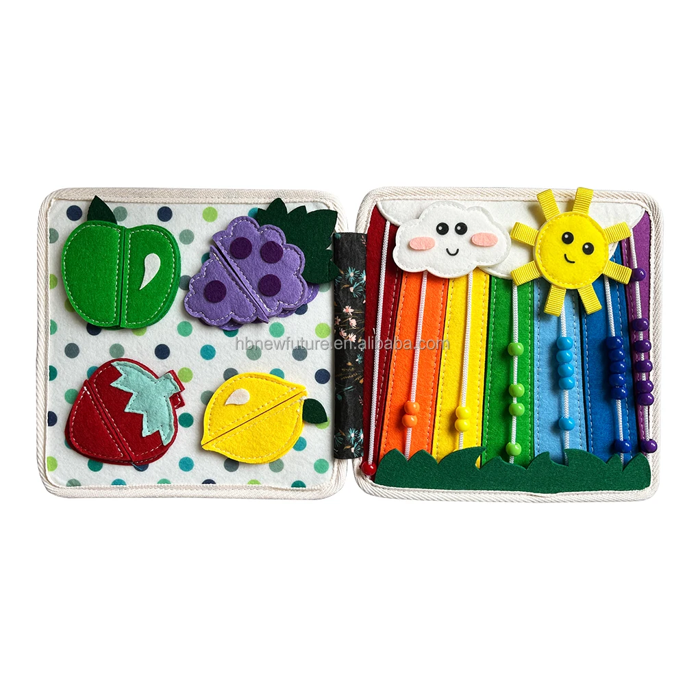 Montessori Toys Kids Multi Activities Felt Busy Board Book Children Early Education Toddler Sensory fabric busy book For Kid