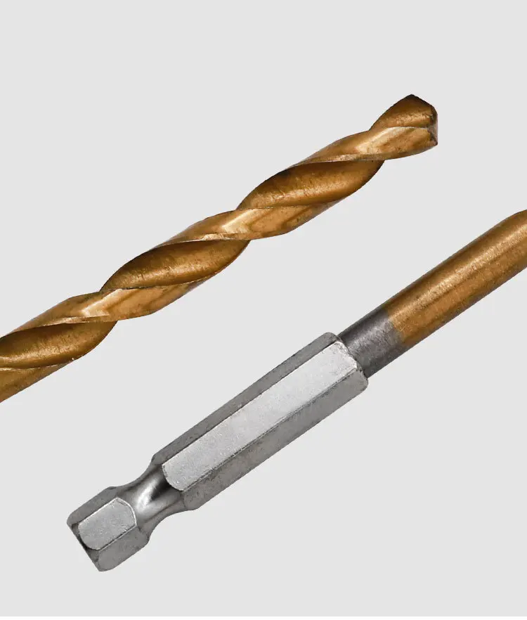 13Pcs HSS High Speed Steel Titanium Coated Drill Bit Set 1/4 Hex Shank 1.5mm-6.5mm Hexagonal Handle Twist Drill
