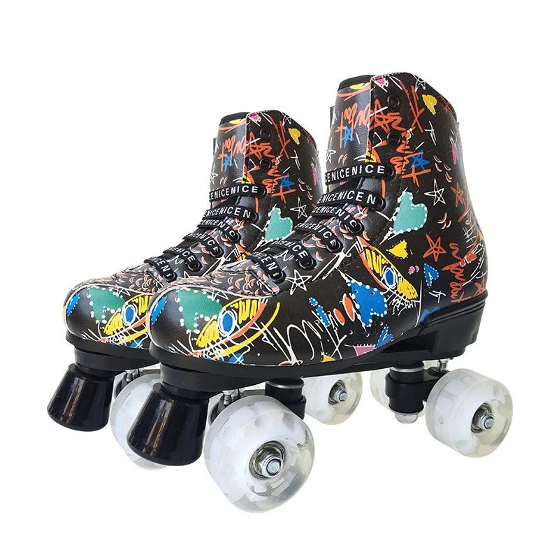 Economical Custom Design Roller Skate Shoes Men Skate Sneakers Double Row Skates