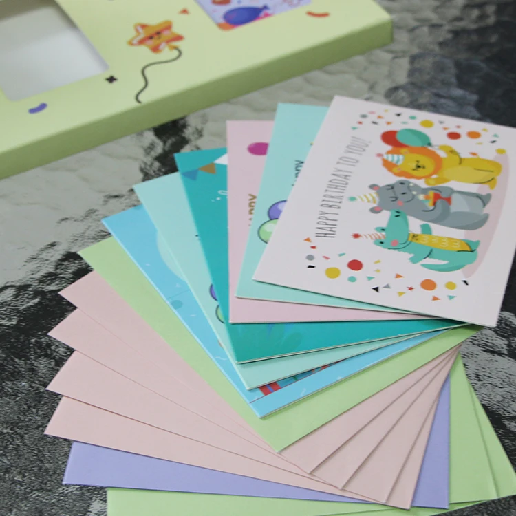 Customized Thank You Christmas Birthday Printing Greeting Card with Box with Clear Window