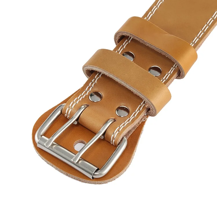 Customized Fashionable Brown Leather Weightlifting Belt Power Weight Lifting Belt