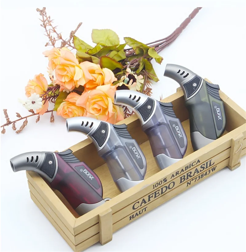 Cheap Portable Metal plastic kitchen Refillable single flame Jet Butane torch cigarette cigar lighter  Kitchen Lighter