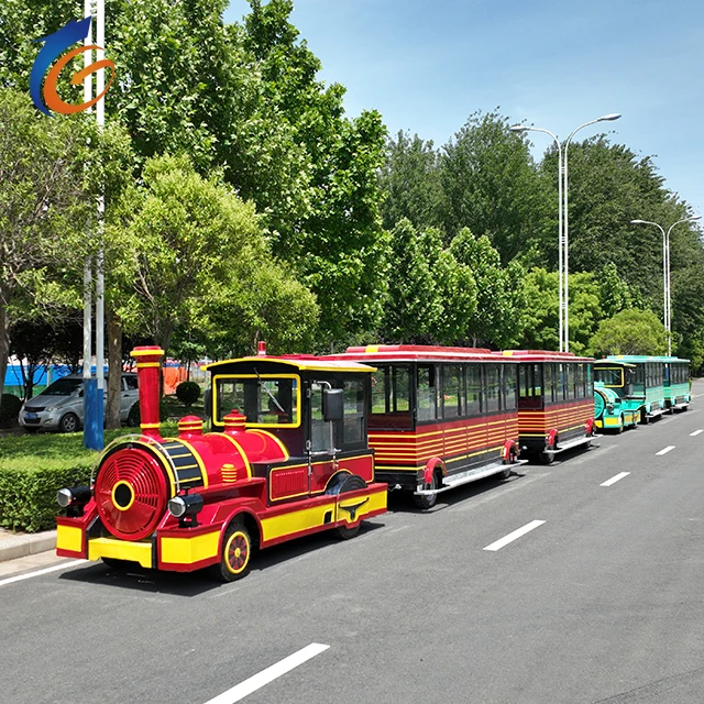 Trading hot products amusement park sightseeing game tourist road train electric trackless train rides