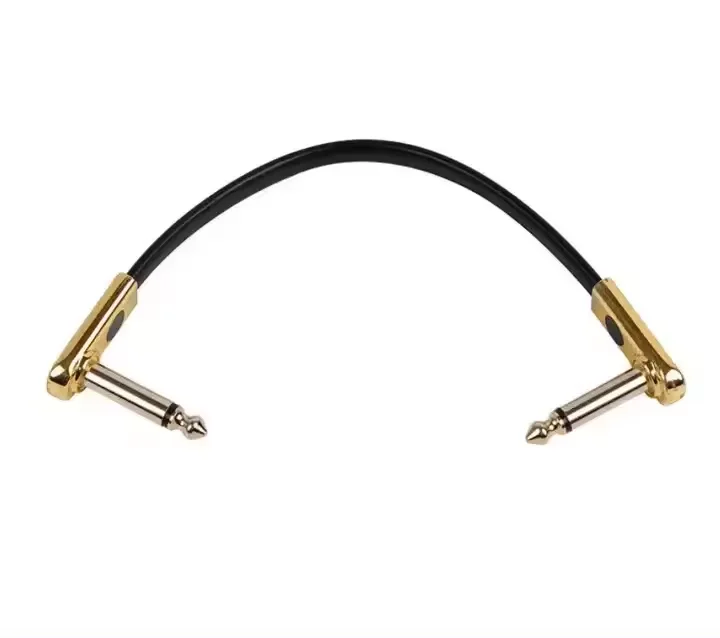 Pure Copper Plug 1/4 Instrument Cables Pedal Cable Kit Instrument Effect Pedal Patch Cordsmetal for Effect Pedals 6 Inch 15 Cm