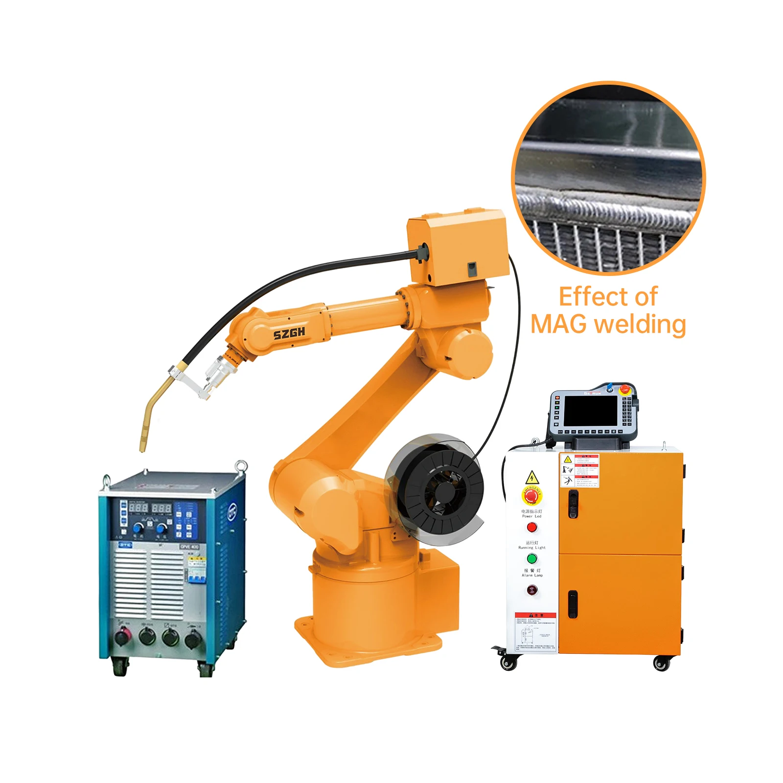SZGH otc 6axis mag mig tig welding robot robotic arm industrial laser robotic welding machine