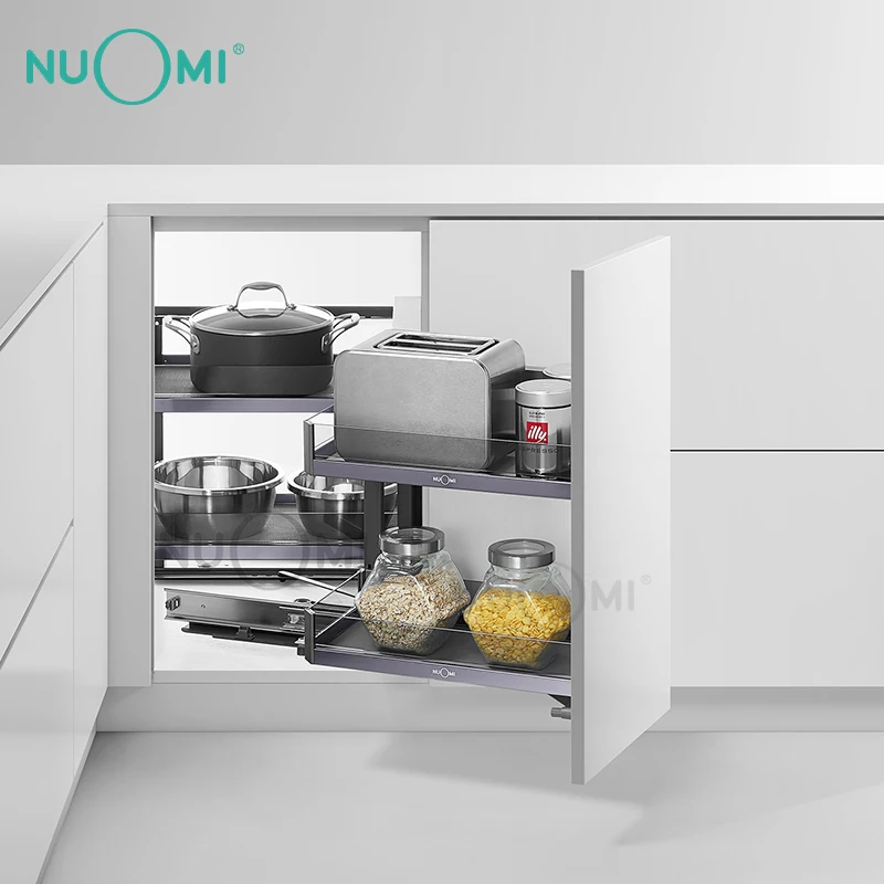 Горячая Распродажа шкаф NUOMI выдвижная корзина вращающаяся блюдце волшебный угол Кухонное хранилище