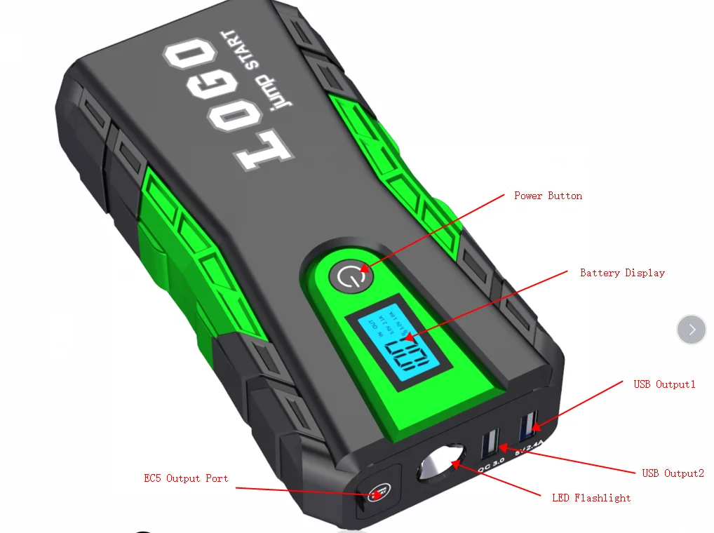 портативный Стартер батареи Мобильная мощность компактный 10000Mah банк силы стартер скачка с