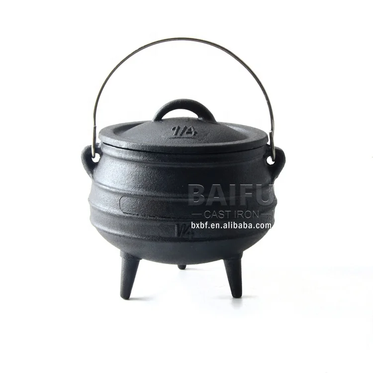 Factory Price Factory Direct Pre-Seasoned Cast Iron Potjie Pot for Cooking Potjiekos Camping Caldron Dutch Oven Pressure Cooker Soup Pot