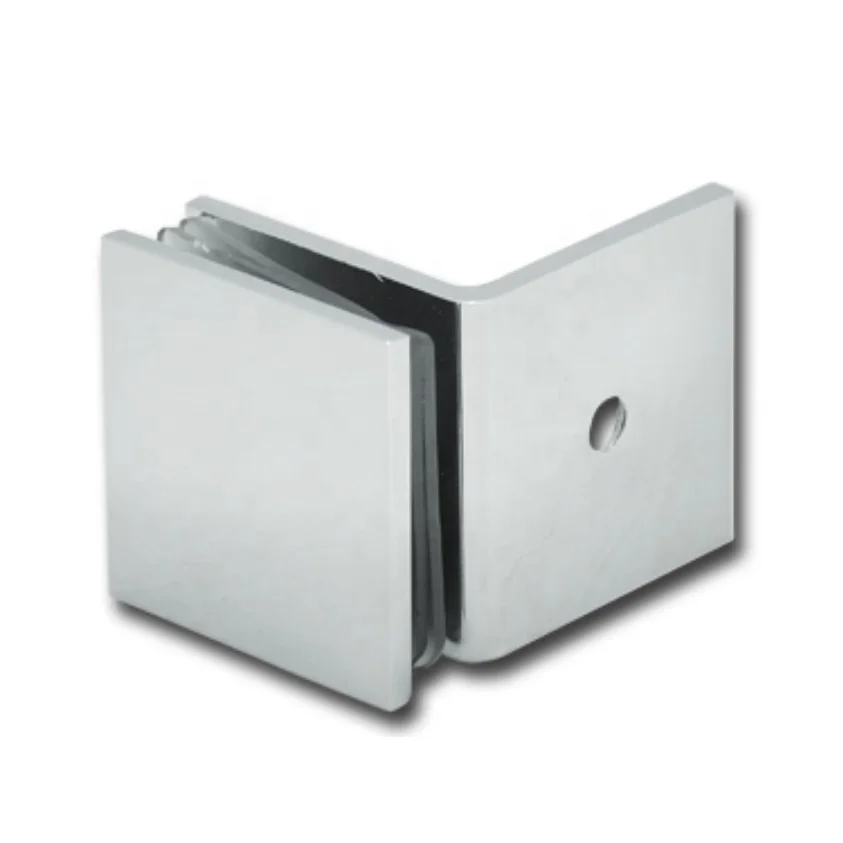 Brush gold solid  brass 90 degree wall to glass shower bracket C003BR 45mm  glass clamp with straight edge