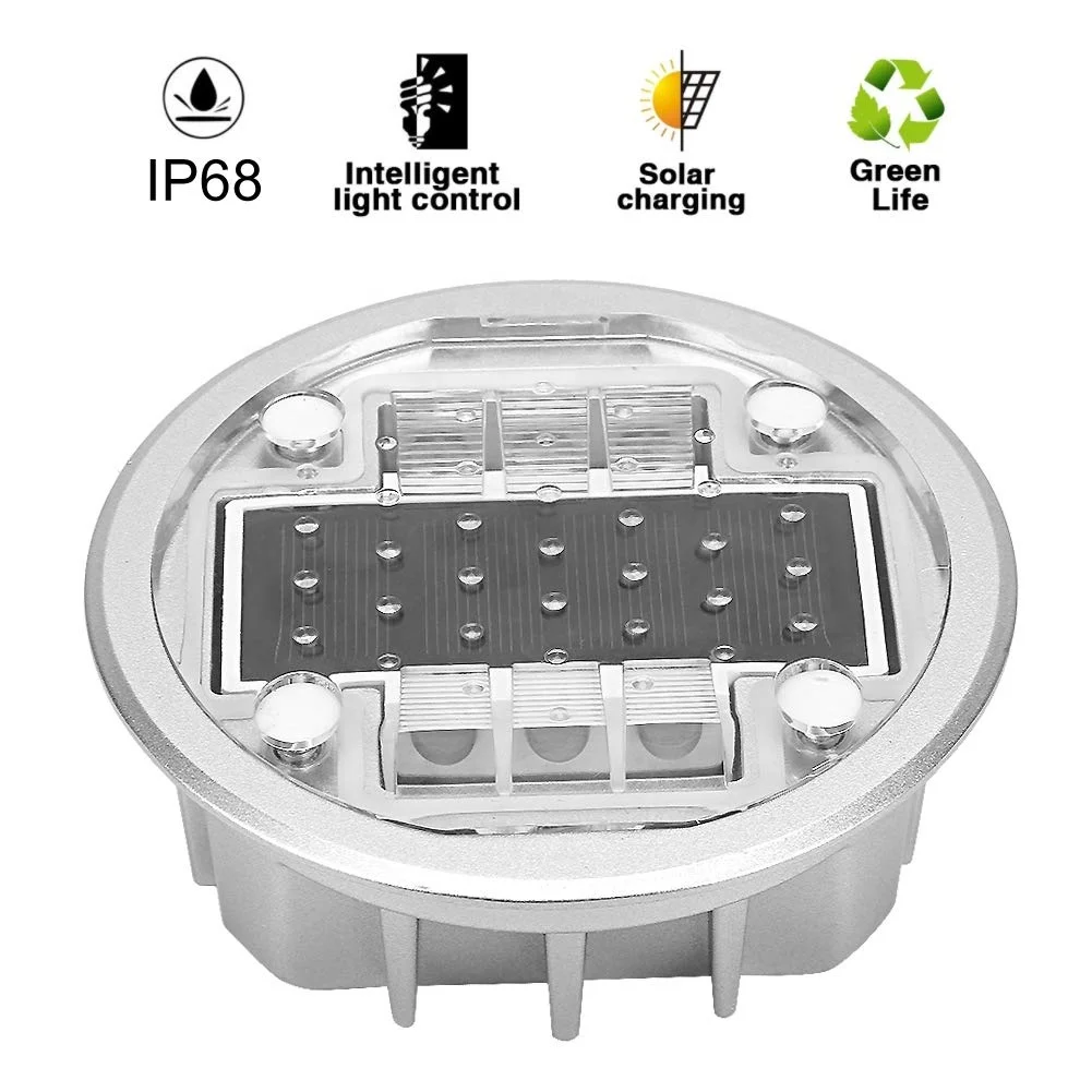 Solar Driveway Dock Lights Outdoor Powered Road Marker Bright 6 LED Step for Deck