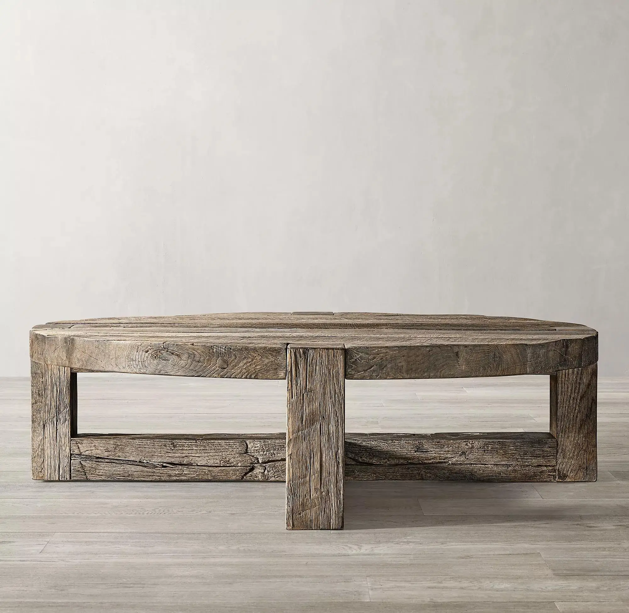 America rustic antique vintage living room reclaimed solid wood round coffee tables for home