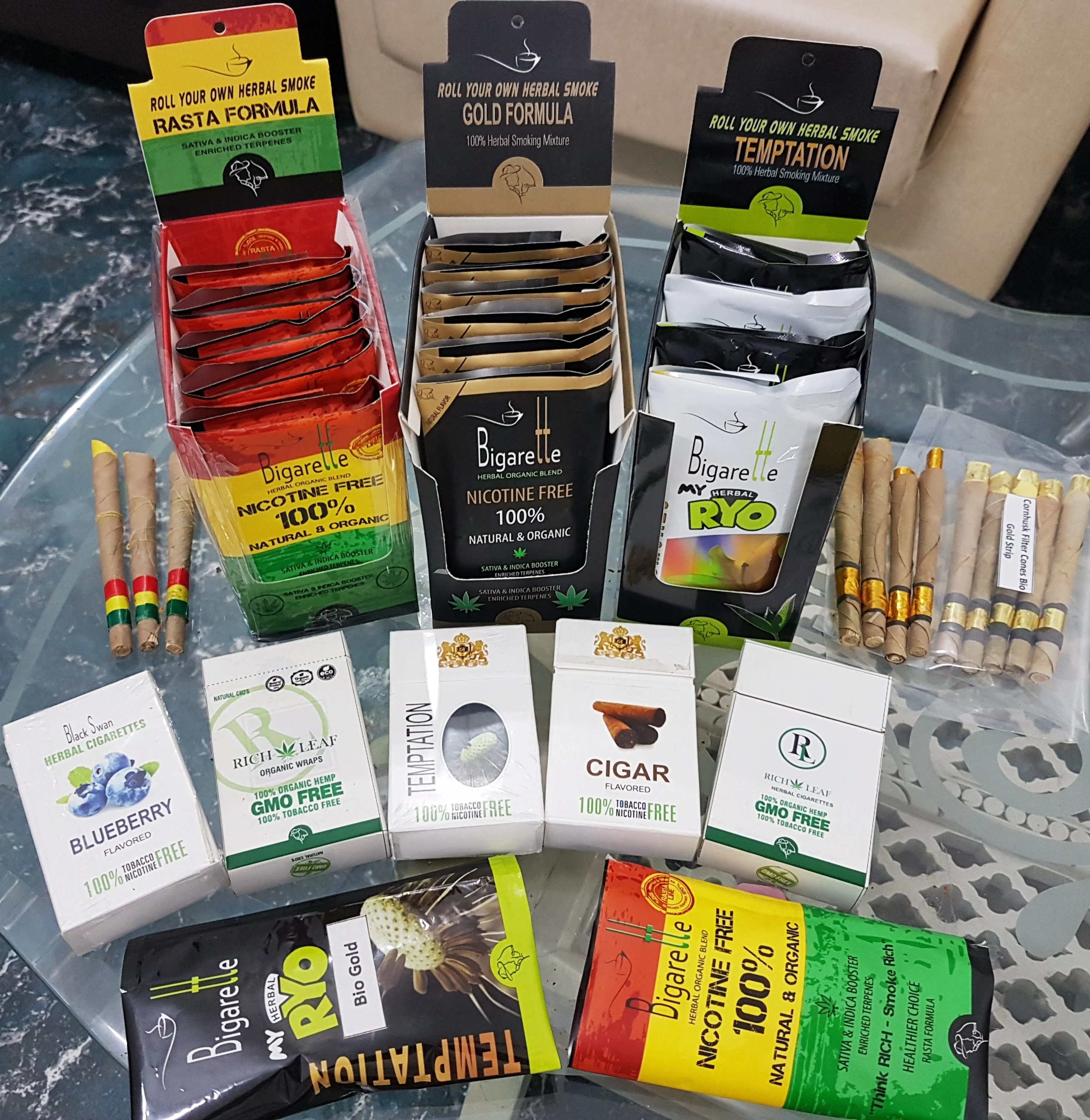 Bulk OEM Natural rolled leaf and Corn husk Filters Hemp Fibre filters in bulk OEM Corn husk filters Terpenes pre rolled leaf