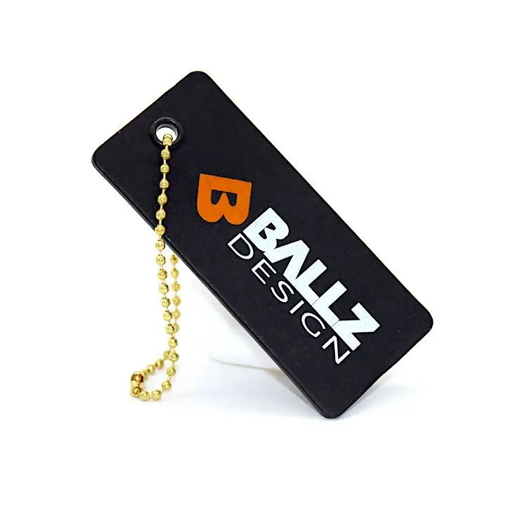 Подвесная бирка ручной работы изготовленная из черной бумаги для одежды с собственным логотипом