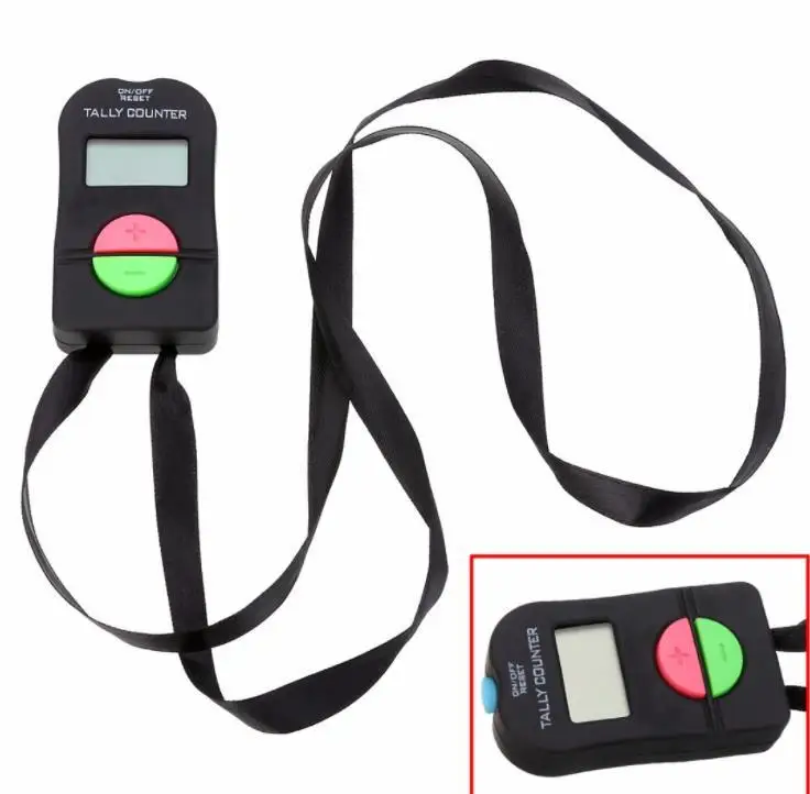 
200pcs Digital Hand Tally Golf Counter Electronic Manual Clicker Gym Security Running Clicker Up Down Neck Strap DH5487 