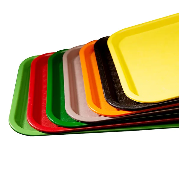 Anti Slip Rectangle Shape Food Serving Tray Food Grade PP Material serving restaurant serving tray
