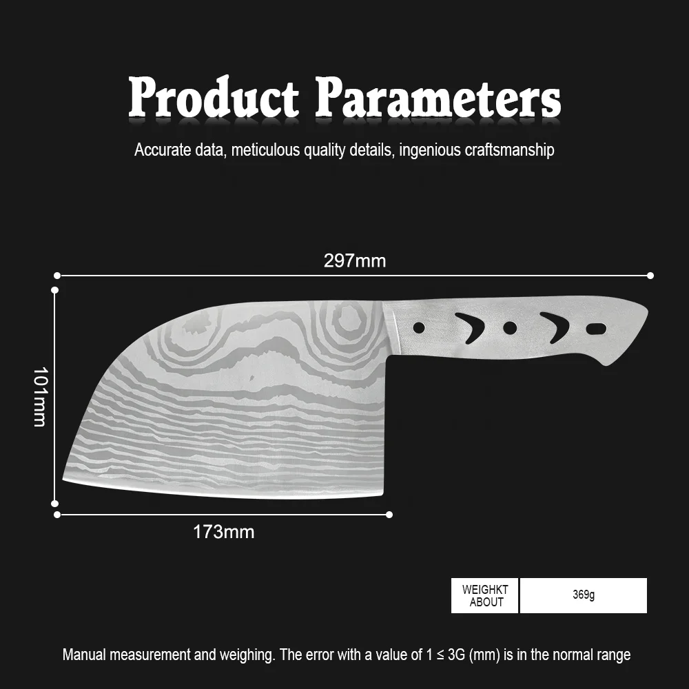 6.65 inch Butcher Knife Accessories DIV Stainless Steel Blade Classic Damascus Laser Pattern Knife Blade Blank without Handles