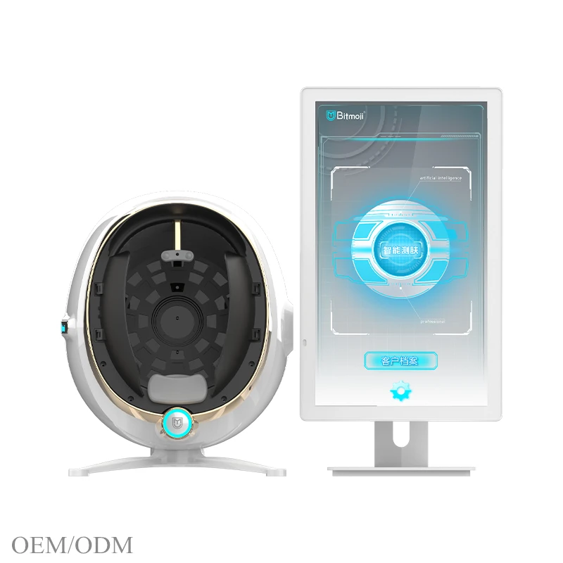 portable face skin analyzer  hydration machine smart Skin oil tone moisture color type ph dome facial tester machine