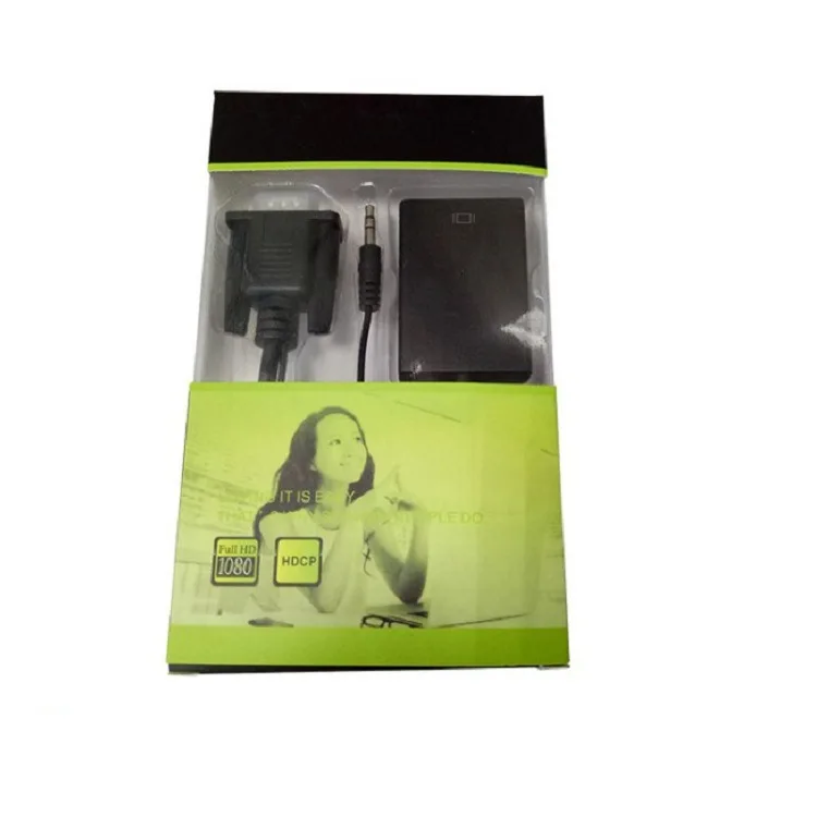 vga to hd converter with audio with power supply computer connected to TV HD cable vga to hdm-i