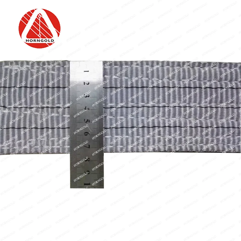 
75mm wide 3 ton flat eye grey polyester lifting sling 