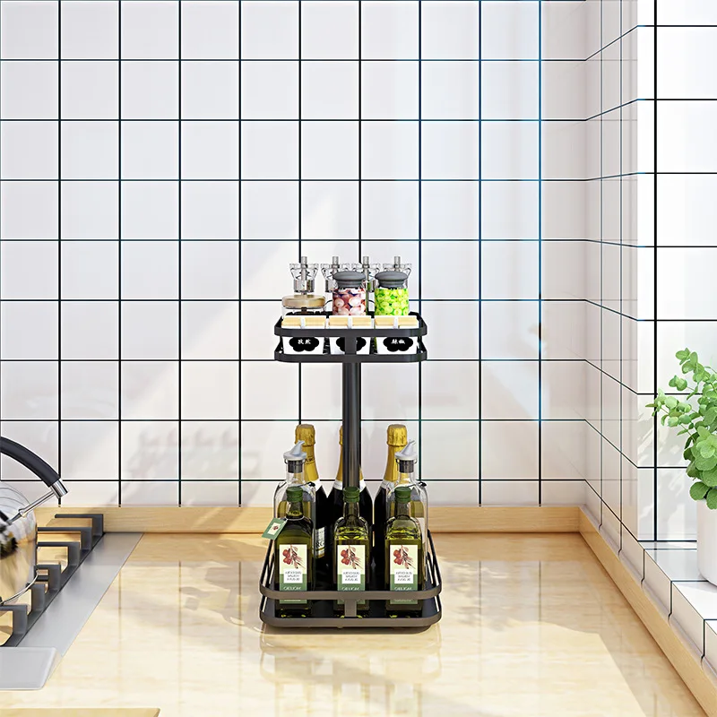 
Wholesale 2 Tier Square Shape Stainless Steel Lazy Susan Turntable Organizer 