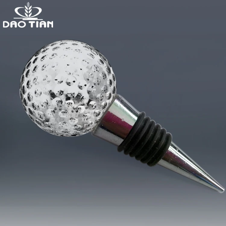 DT-WSgolf001 Crystal Glass golf ball wine stoppers wine corks champagne bottle stoppers advertising souvenirs gifts