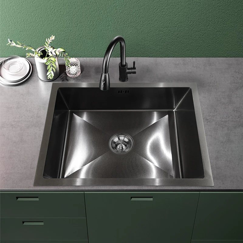 LW-5843S Best selling single bowl SUS304 stainless steel 16 gauge granite restaurant kitchen handmade ss sink