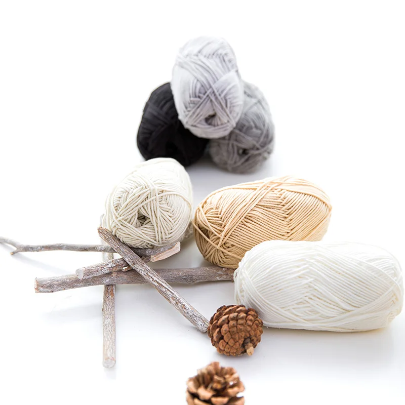  Yarncrafts красочные 4 слоя хлопка моющиеся трубка акрил смешанная вязаная крючком пряжа для домашних