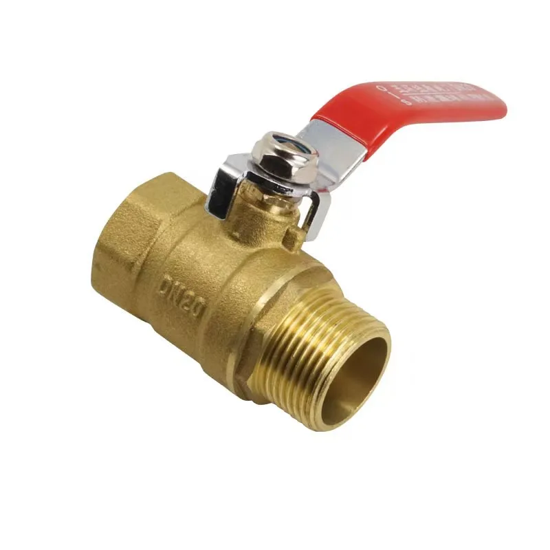 ZYL Brass valve with inner and outer threads mini ball valve with red handle straight valve small red hat air compressor switch