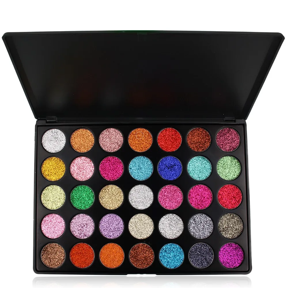 Wholesale Makeup 35 Colors Glitter Plastic Eyeshadow Palette