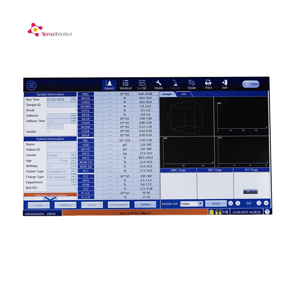 fULLauto blood analyzer 5 part hematology analyzer for animal High quality medical veterinary