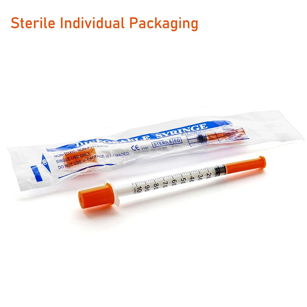 Medical Disposable Sterile 32 gauge Insulin Syringe with Fixed Ultra Fine Needle U-40/U-100 0.3ml 0.5ml 1ml