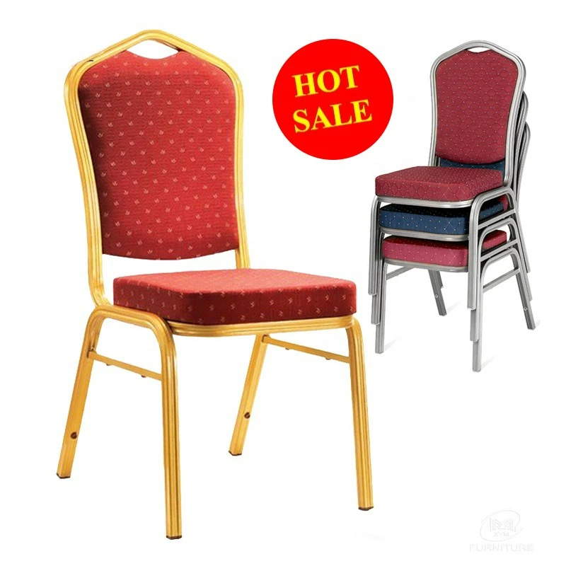 Wholesale Cheap Fancy Luxury Stackable Rental Gold Metal Iron Steel wedding Banquet hall chair